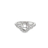 18 Karat White Diamond Halo Engagement Ring Semi-mount (no center ston