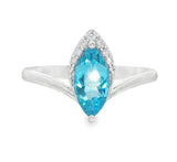 Blue Topaz 14 Karat White Fashion Ring