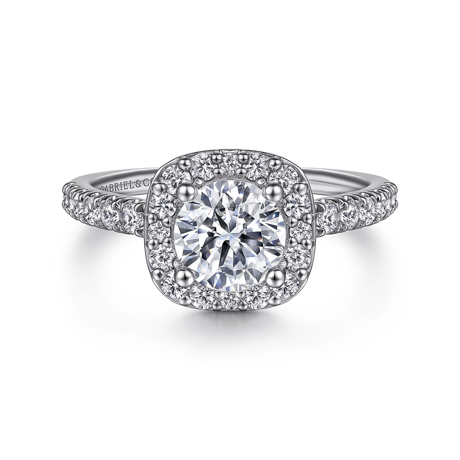 Gabriel & Co. Lyla - Cushion Halo Diamond Engagement Ring Mounting