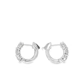 Three Stone Diamond Huggie Earrings