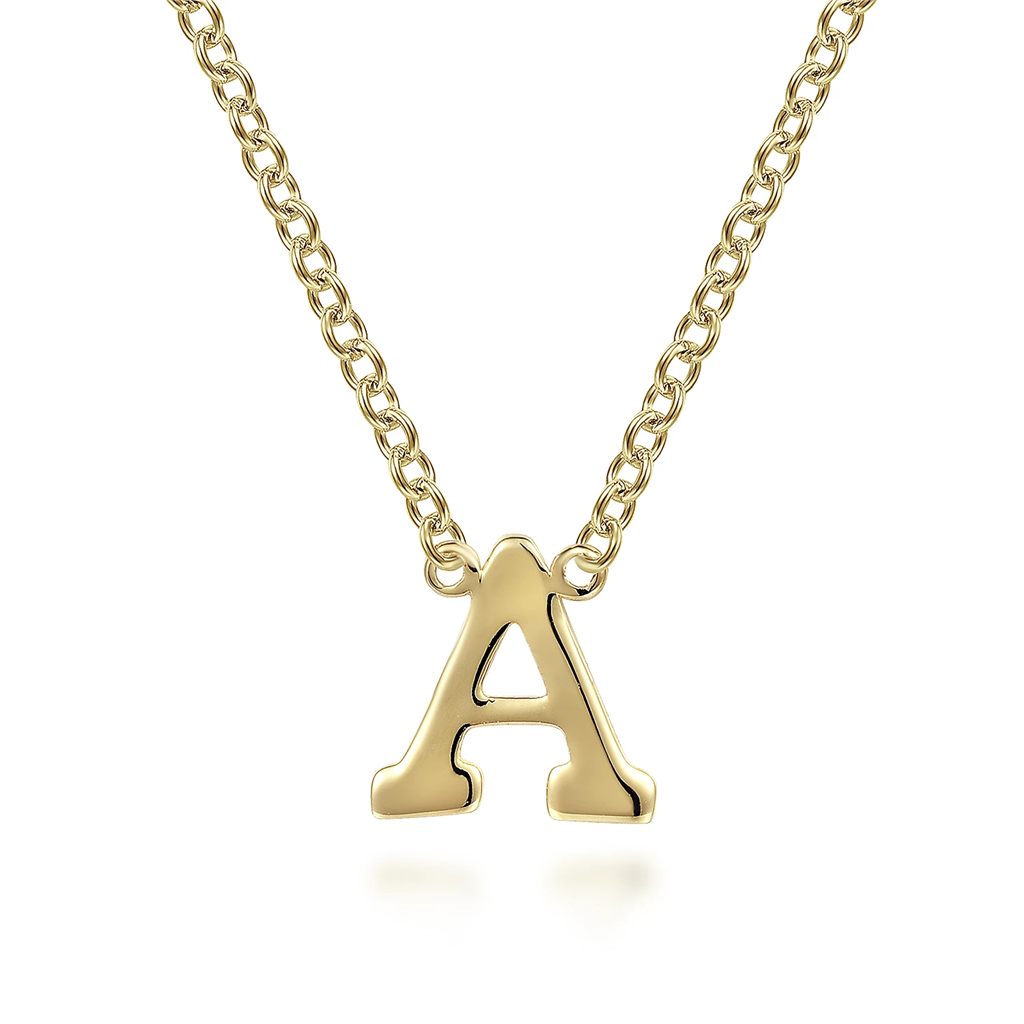 Gabriel & Co. Fashion 14K Yellow Gold A Initial Necklace