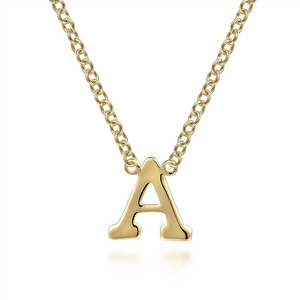 Gabriel & Co. Fashion 14K Yellow Gold A Initial Necklace