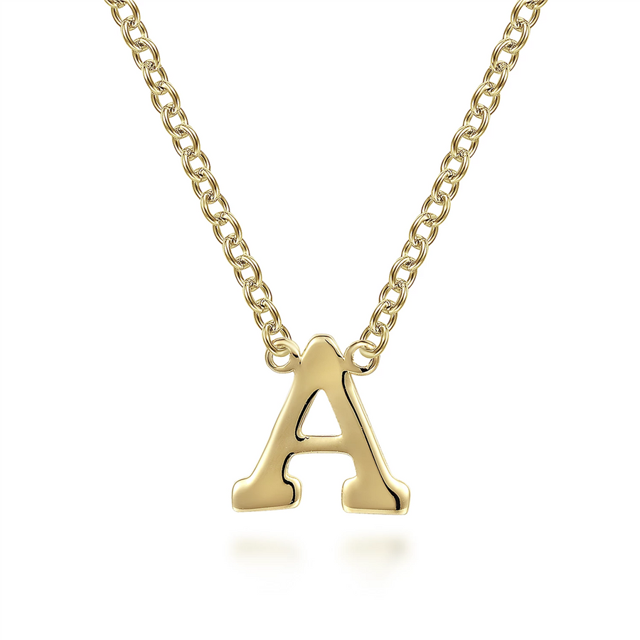 Gabriel & Co. Fashion 14K Yellow Gold A Initial Necklace