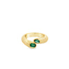 Yellow 18 Karat Cartier Ellipse Emerald Ring Estate Jewelry Size 5 Wit