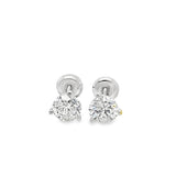 Estate Solitaire Diamond Stud Earrings