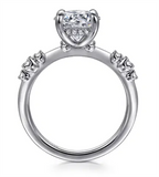 Gabriel & Co Hidden Halo and Diamond Cluster Engagement Ring Mounting