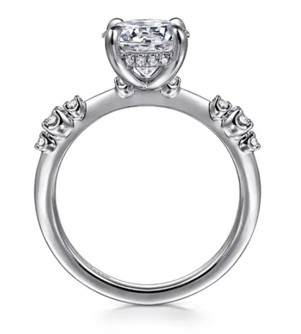 Gabriel & Co Hidden Halo and Diamond Cluster Engagement Ring Mounting