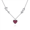 Gabriel & Co. Fashion Sterling Silver Ruby Heart Love Infinity Necklace