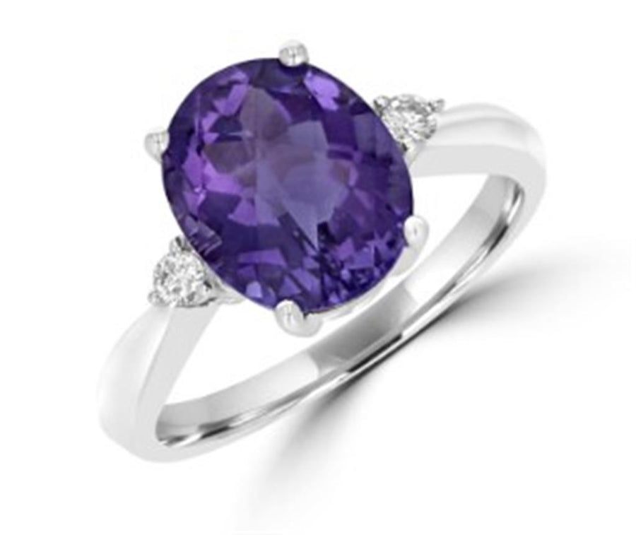 Amethyst 14 Karat White Fashion Ring