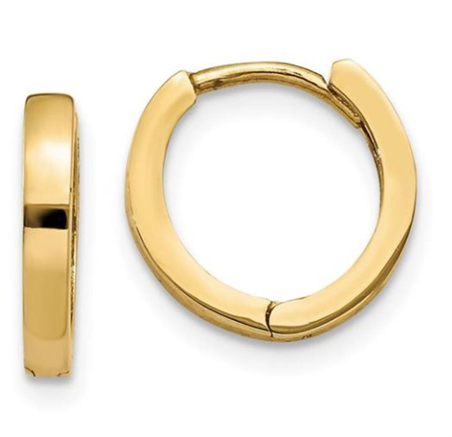 Lady's Yellow 14 Karat 2mm Hinged Hoop Earrings Earrings Gram Weight: