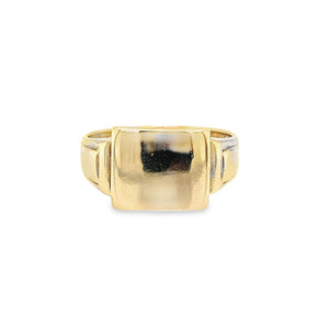 Estate Yellow 10 Karat Rectangular Signet Ring