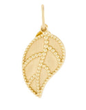 Yellow 14 Karat Polished/Satin Beaded Leaf Charms Gram Weight: 2.6