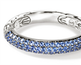 Sterling Silver JH Essentials 3.5mm Pave Band John Hardy Round Blue Sa