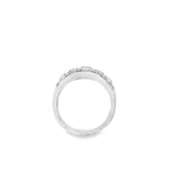 Lady's White 18 Karat Cluster Band Wedding/Anniversary Ring Size 6.5 6