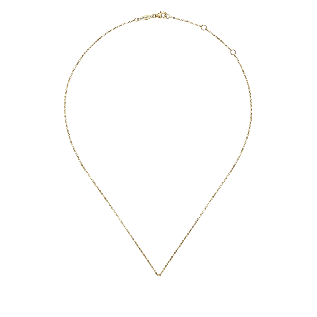 Gabriel & Co. Fashion 14K Yellow Gold Bujukan Pave Diamond Teardrop Pendant Necklace