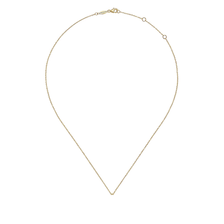 Gabriel & Co. Fashion 14K Yellow Gold Bujukan Pave Diamond Teardrop Pendant Necklace