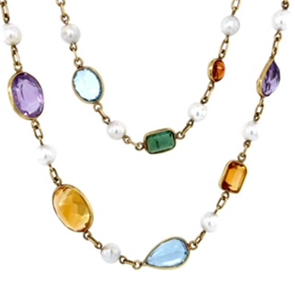 Estate Multicolored Gemstone Necklace