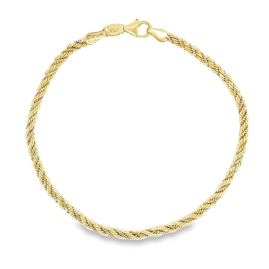 Estate Two-Tone Rope Chain Bracelet