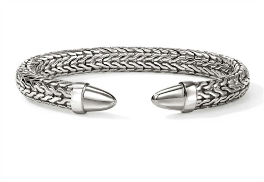 Sterling Silver 8.9mm Spear 50 Flex Cuff John Hardy, Size M