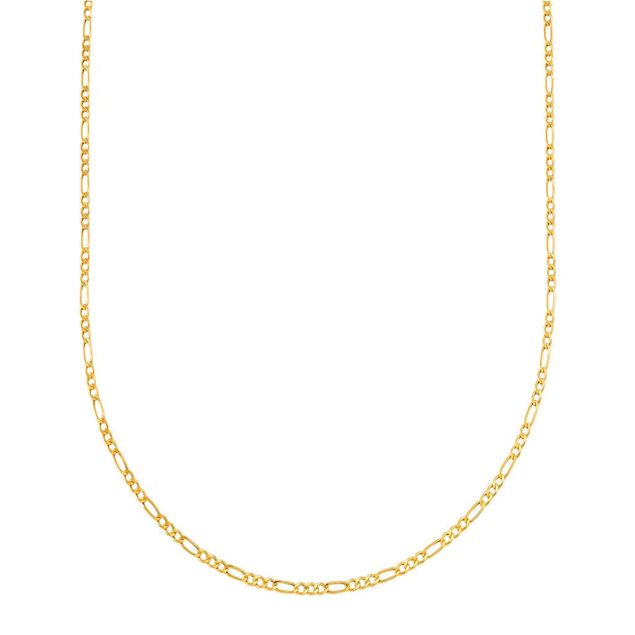 Yellow 14 Karat 2.65MM Figaro Chain 
Length 22 
Gram Weight: 2.18