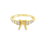 Nelson Lady's Yellow 18 Karat 4 Prong Diamond Cathedral Ring Mounting