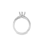 Nelson Lady's White 18 Karat 6 Prong Diamond Twist Ring Mounting