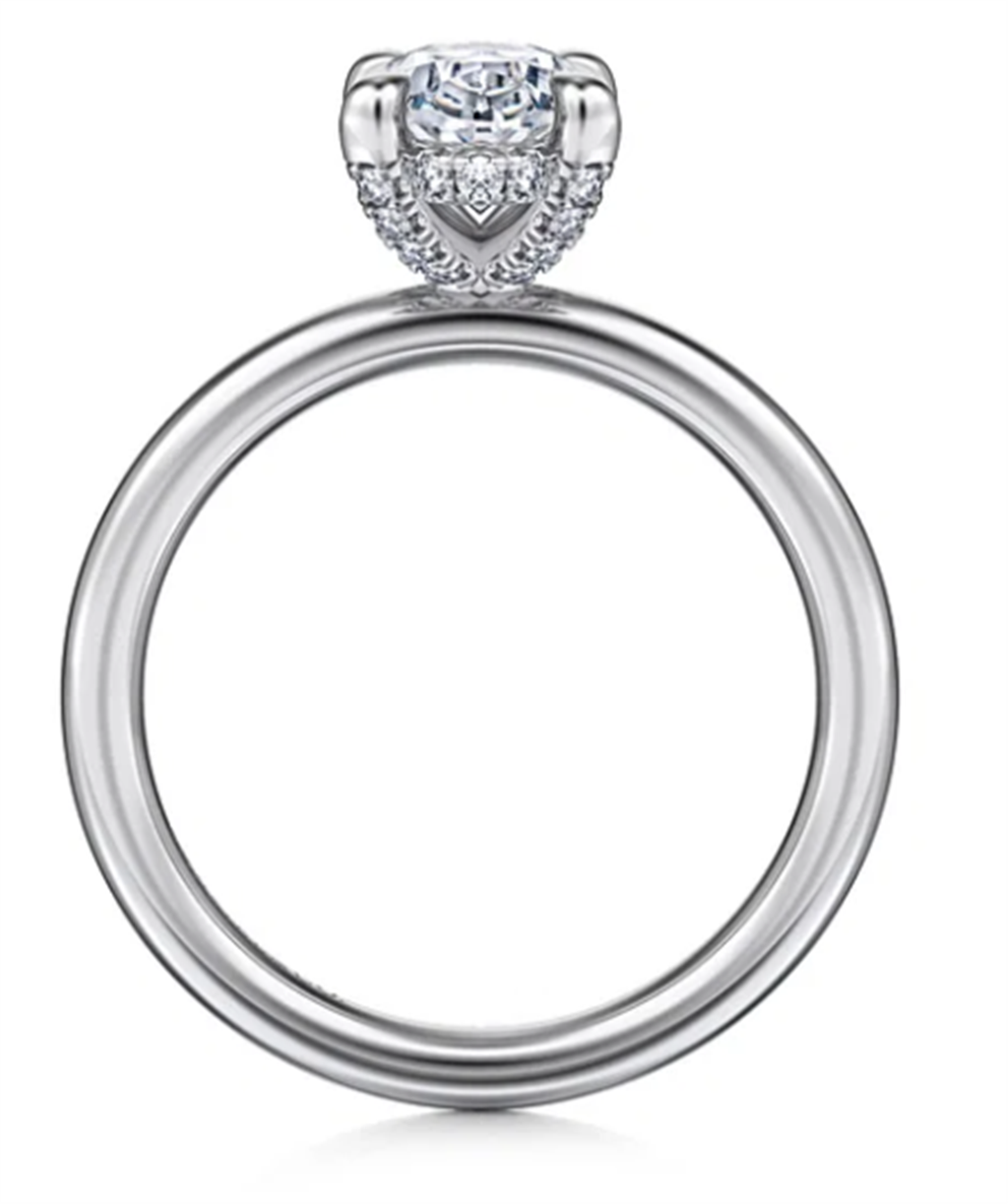 Lady's White 14 Karat Hidden H