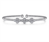 Gabriel & Co Lady's Quatrefoil Diamond Bujukan Bangle Bracelet