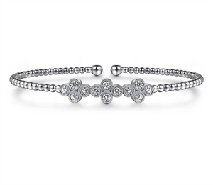 Gabriel & Co Lady's Quatrefoil Diamond Bujukan Bangle Bracelet