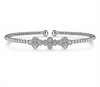 Gabriel & Co Lady's Quatrefoil Diamond Bujukan Bangle Bracelet