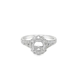 Nelson Lady's Milgrain Antique Floral Halo Engagement Ring Mounting