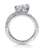 Lady's White 14 Karat Pear Shape Wrap Ring Size 6.5 17 = 0.31tw Round