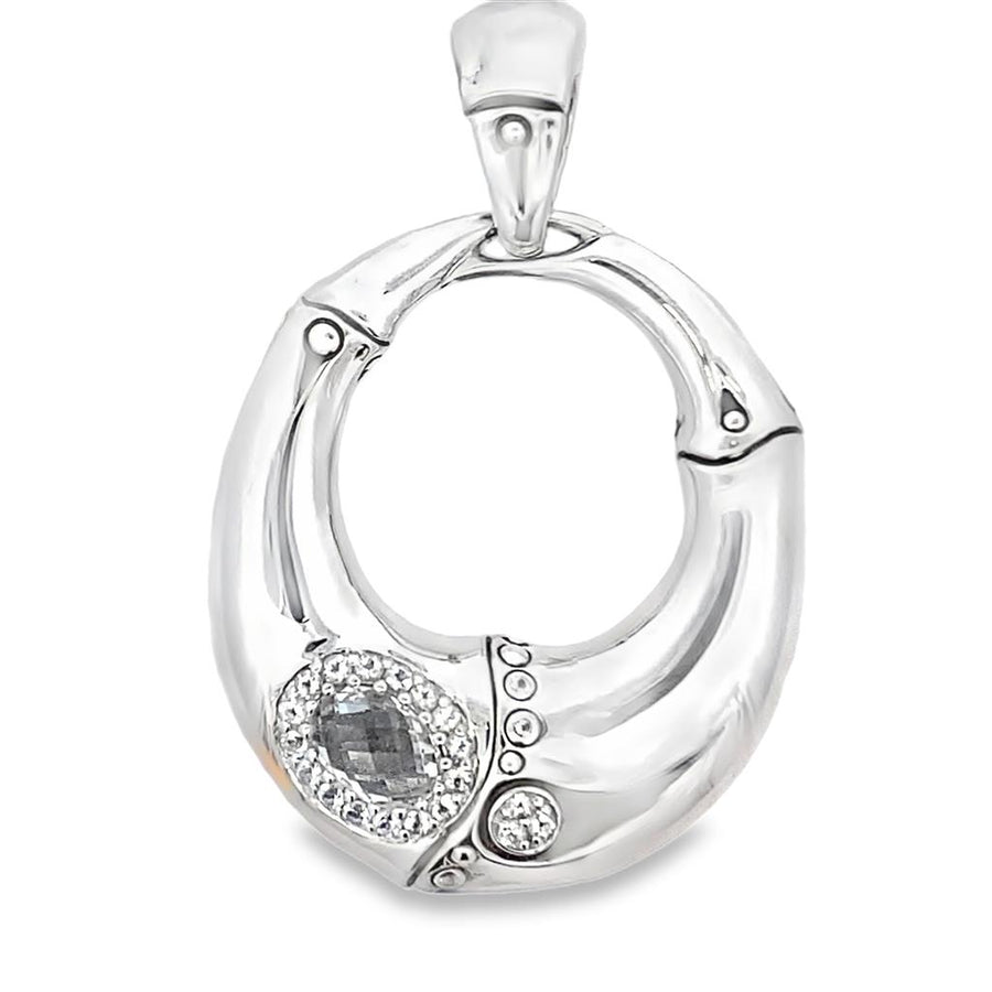 John Hardy Topaz Batu Bamboo Enhancer Pendant