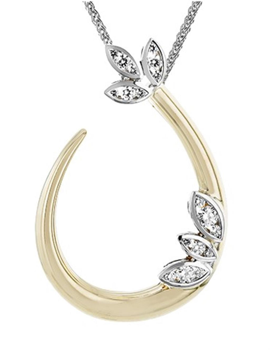 Simon G. Two-Tone Pear Shaped Open Drop Diamond Necklace