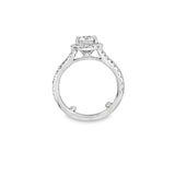 Estate Cushion Halo Split Shank Engagement Ring