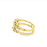 Yellow 18 Karat Wave Curved Vintage Ring Wrap/Guard