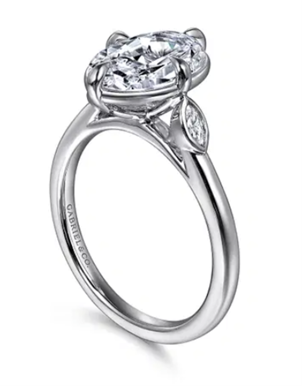 Gabriel & Co. Faux Bezel 3 Stone Engagement Ring Mounting