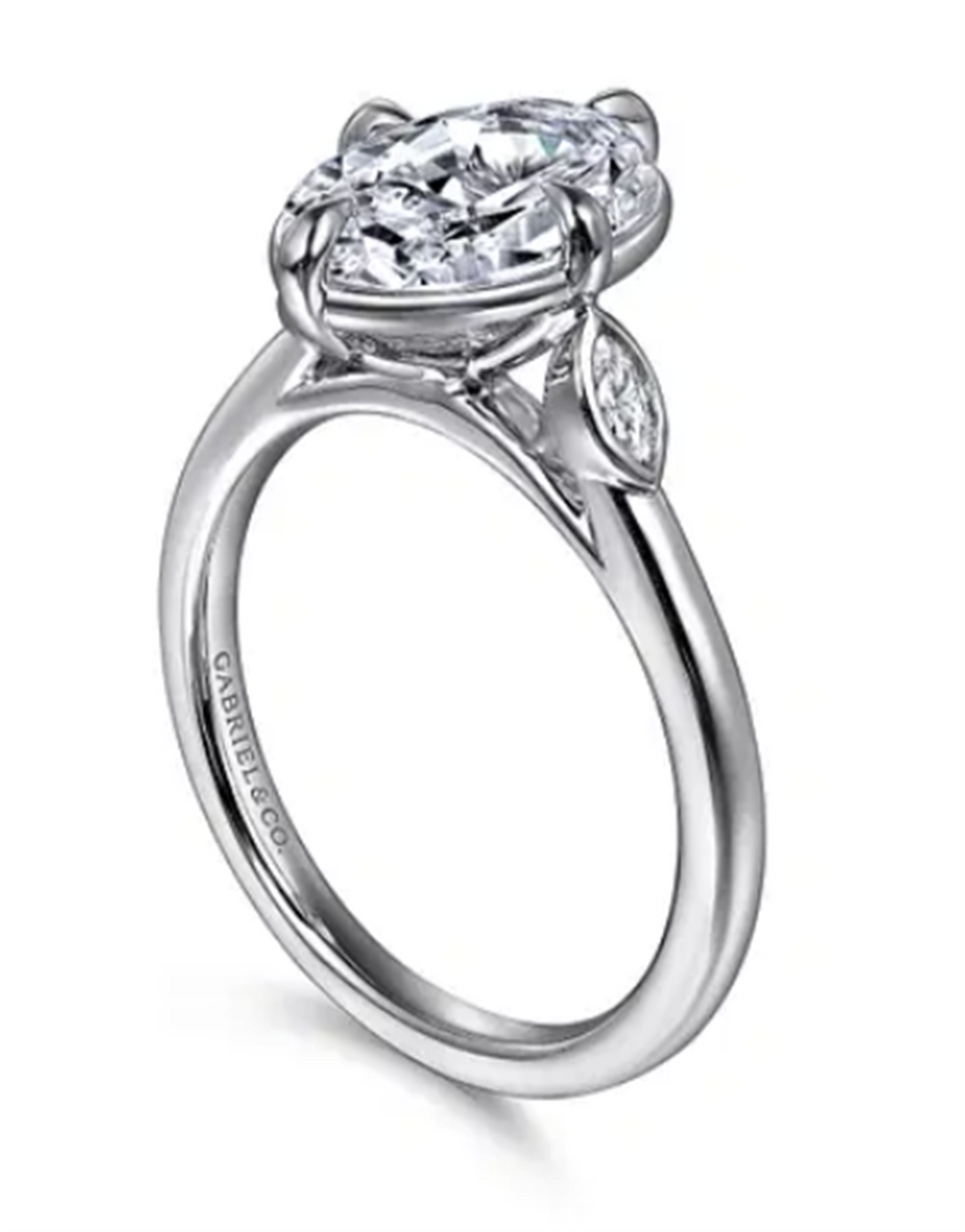 Gabriel & Co. Faux Bezel 3 Stone Engagement Ring Mounting