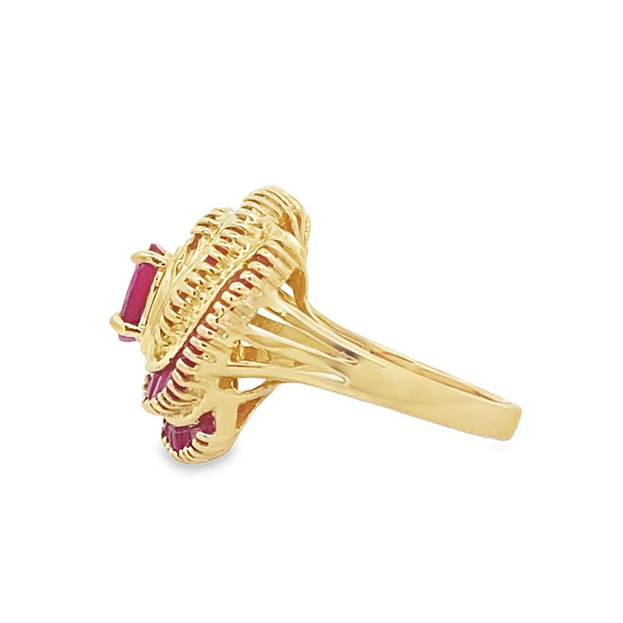 Yellow 14 Karat Ruby Swirl Ring