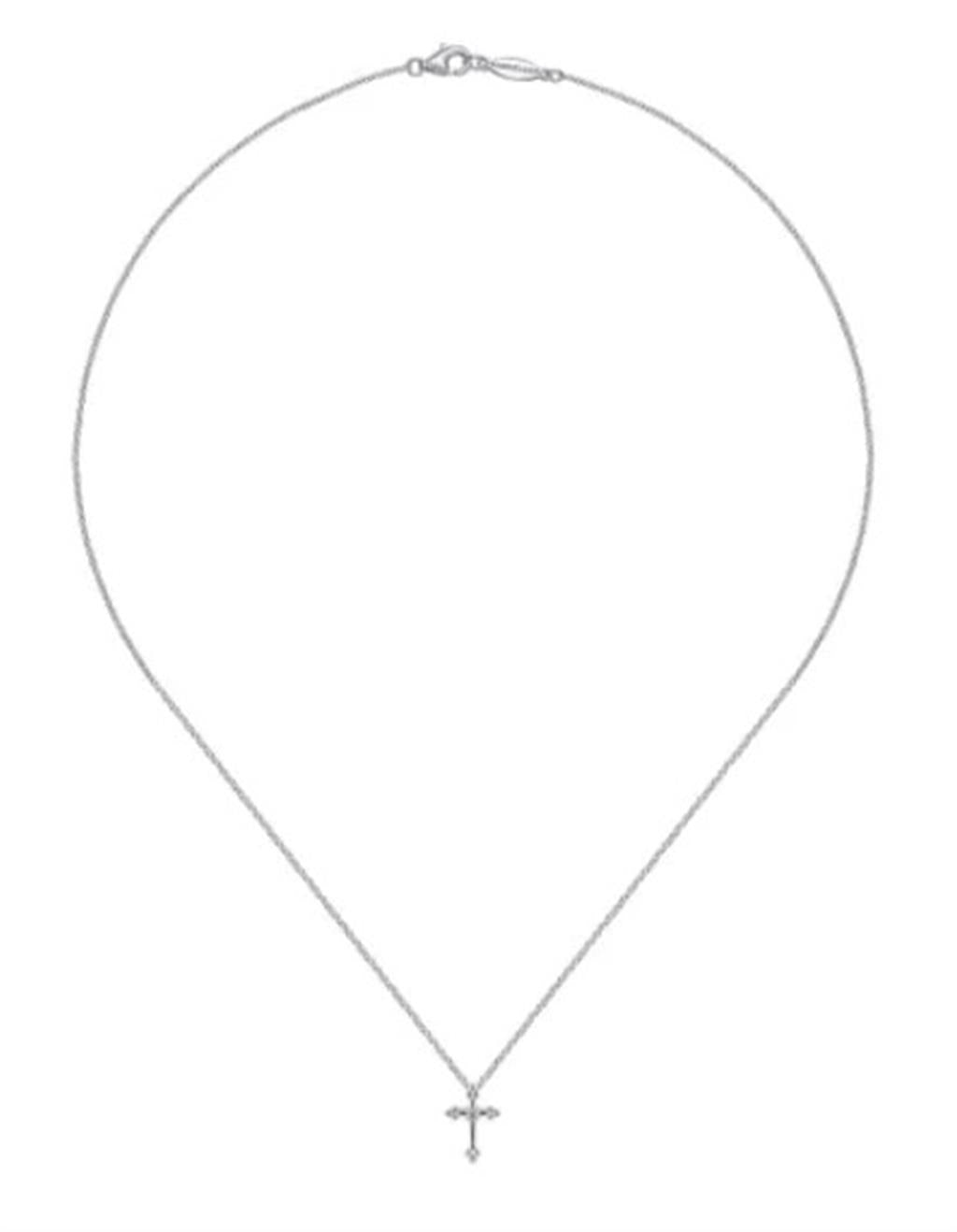 Lady's Sterling Silver Cross Pendant Silver Necklaces Length 16 one =