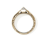 Yellow 14 Karat 5Mm Icon Stud Ring John Hardy With 12 = 0.07Twt Pave-s