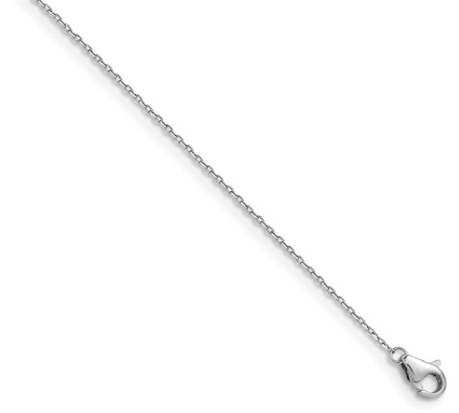 White Platinum Diamond Cut 0.95mm Oval Cable Chain Platinum Chain Leng
