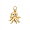 Yellow Polished 14 Karat Octopus Charm Estate Jewelry Gram Weight: 1.95