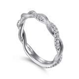 Lady's White 14K Satin Twist Wedding/Anniversary Ring With 39 0.20TW R