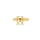 Lady's Yellow 18 Karat 10X8mm Cushion Cathedral Ring Size 6.5 With 2 =