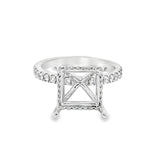 Nelson Lady's White 18 Karat Diamond Hidden Halo Ring Mounting