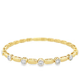 Lady's Yellow 14 Karat Bezel Station Bangle Bracelet Length 6.5 7 = 1.