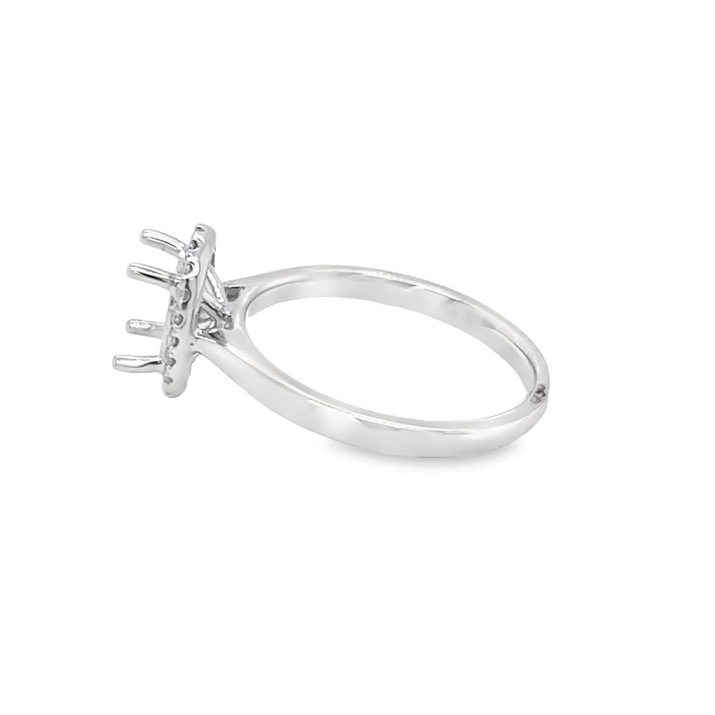 Lady's White 18 Karat Halo Ring