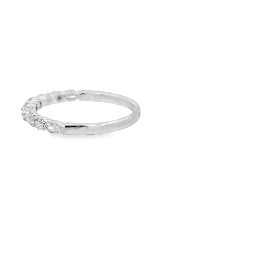 Lady's White 18 Karat Alternating Band Wedding/Anniversary Ring Size 6