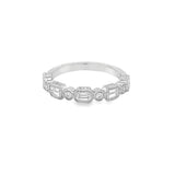 Lady's Platinum Milgrain/Engraved Alternating Bezel Diamond Wedding/Anniversary Band